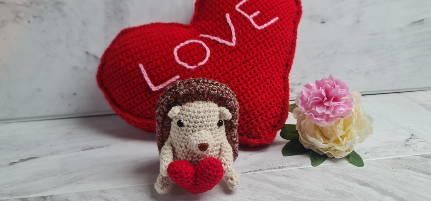 Love Heart Holding Hedgehog Figure