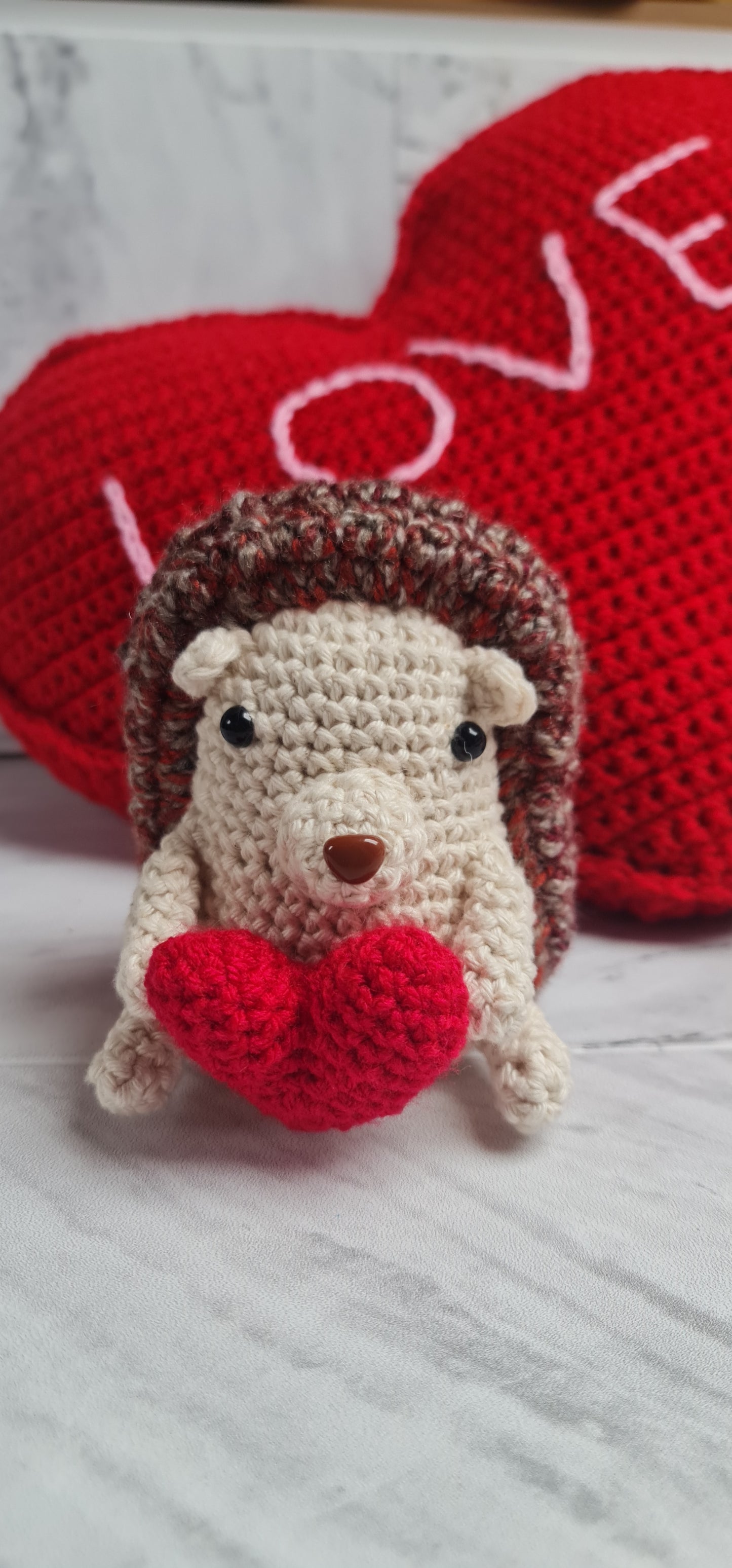 Love Heart Holding Hedgehog Figure