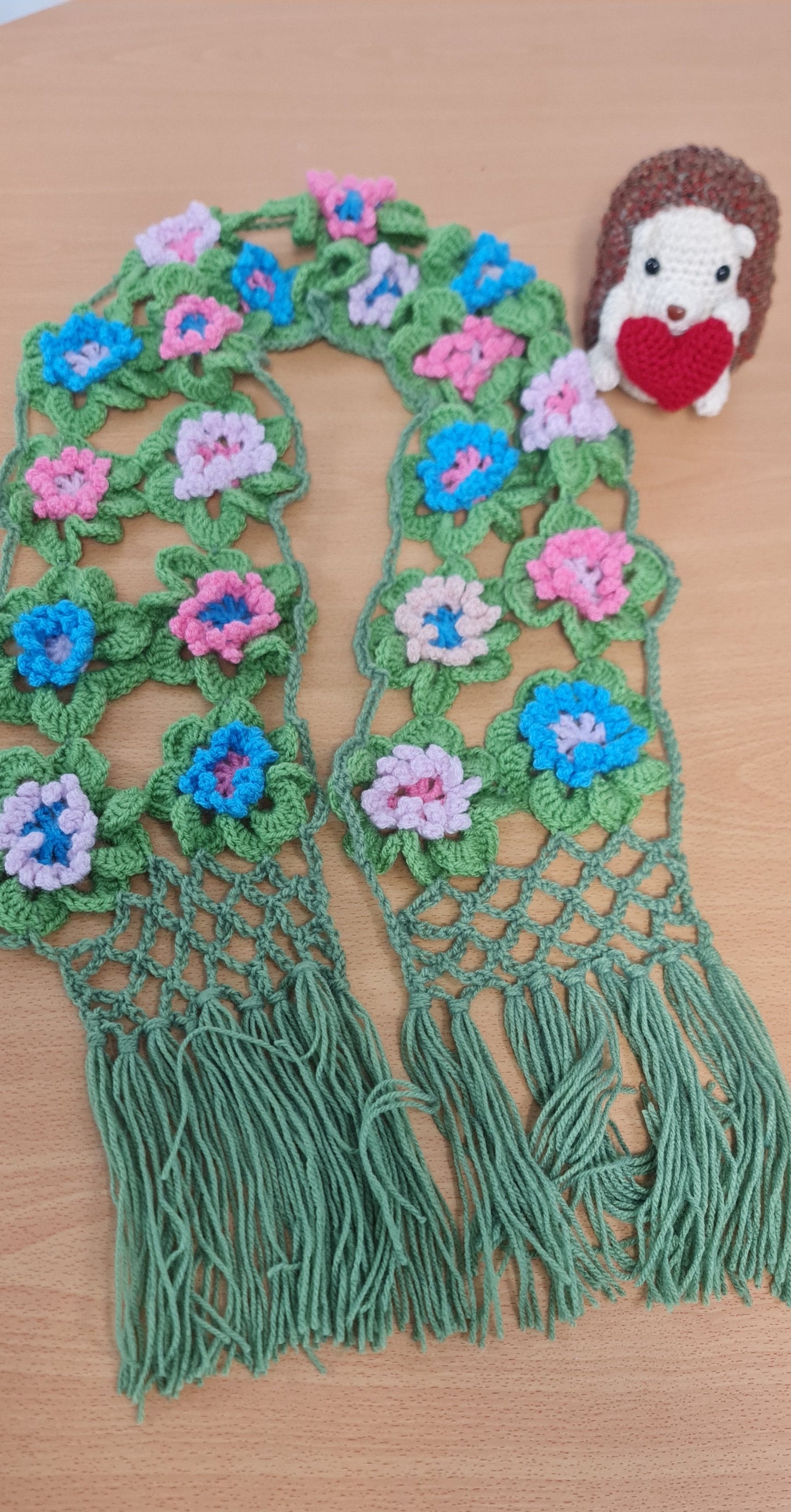 Boho Style Flower Mesh Scarf