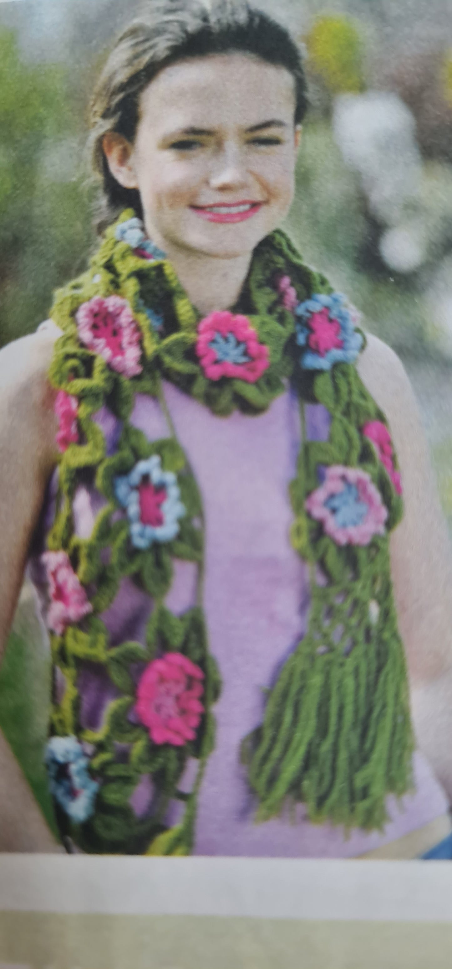 Boho Style Flower Mesh Scarf