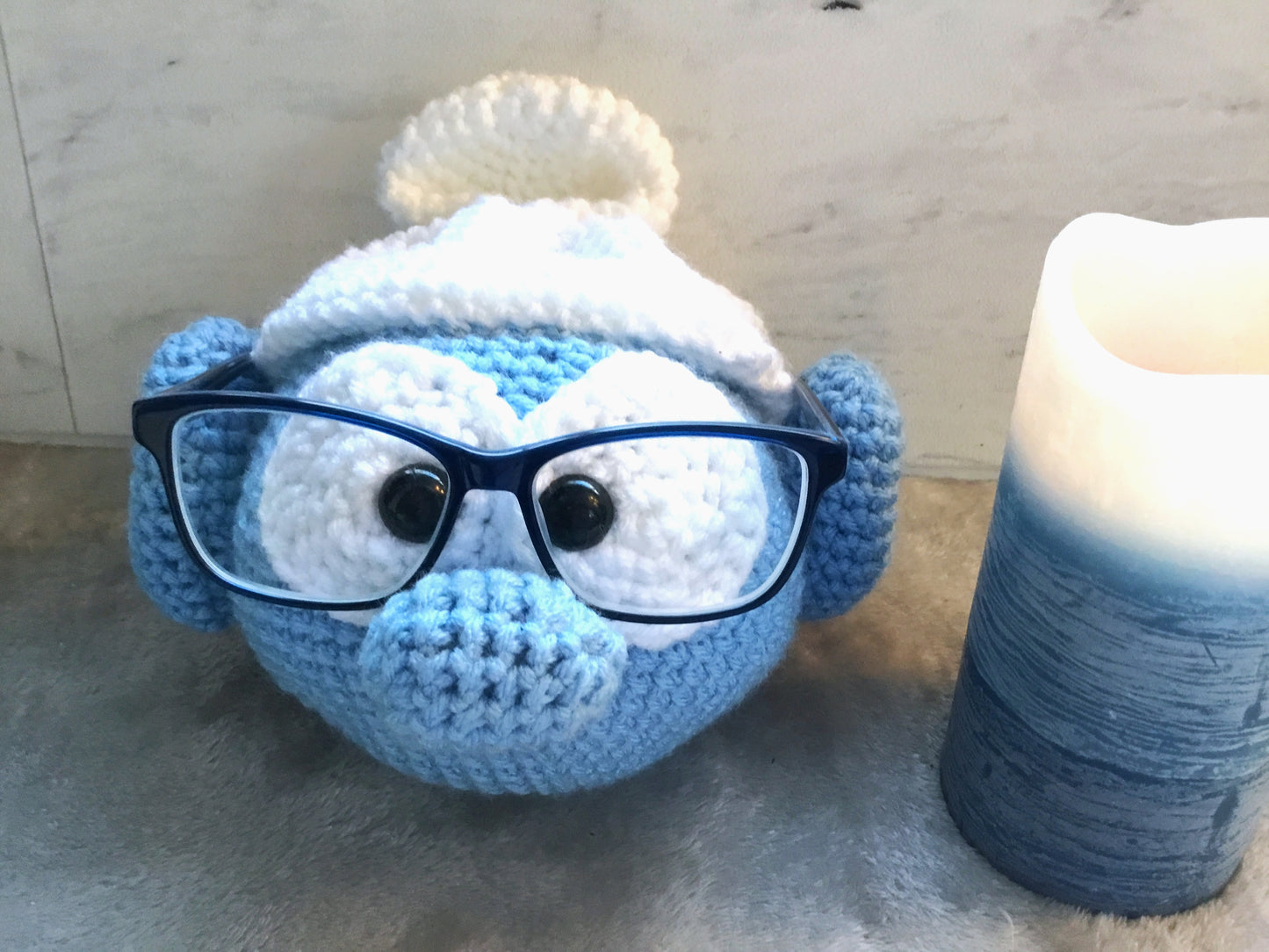 Perfect Gift Handmade Crochet Smurf Glasses Holder