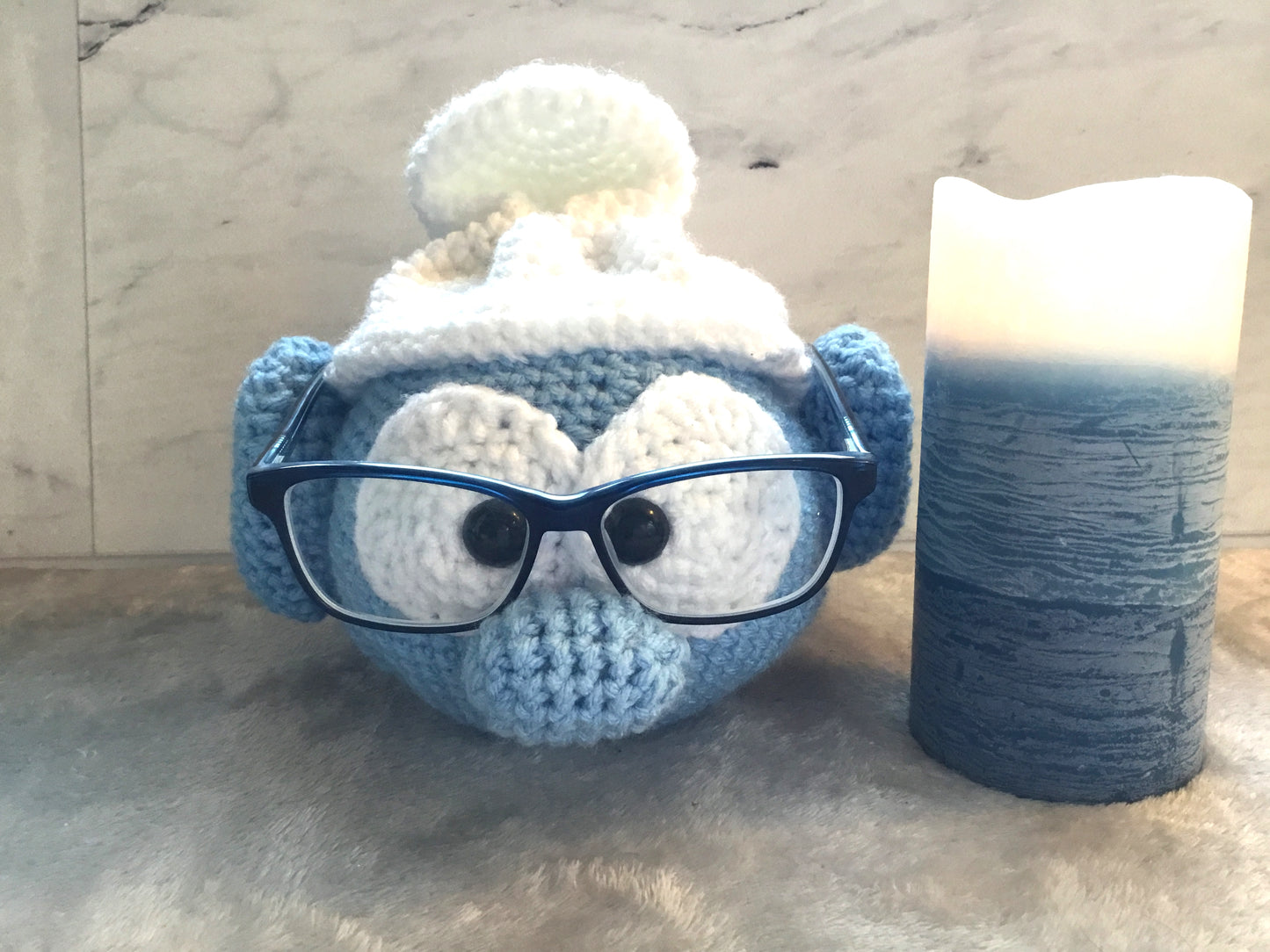 Perfect Gift Handmade Crochet Smurf Glasses Holder