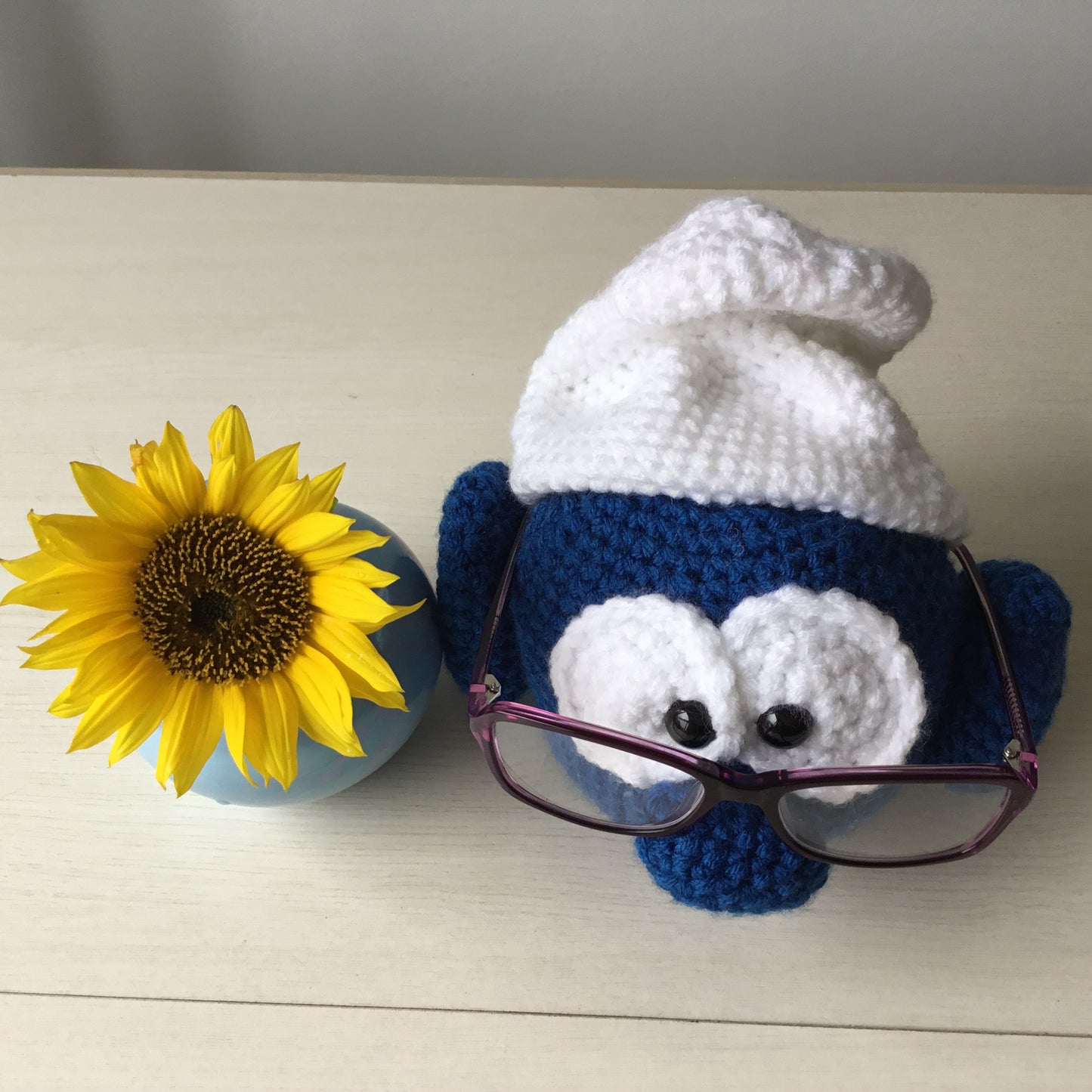 Perfect Gift Handmade Crochet Smurf Glasses Holder