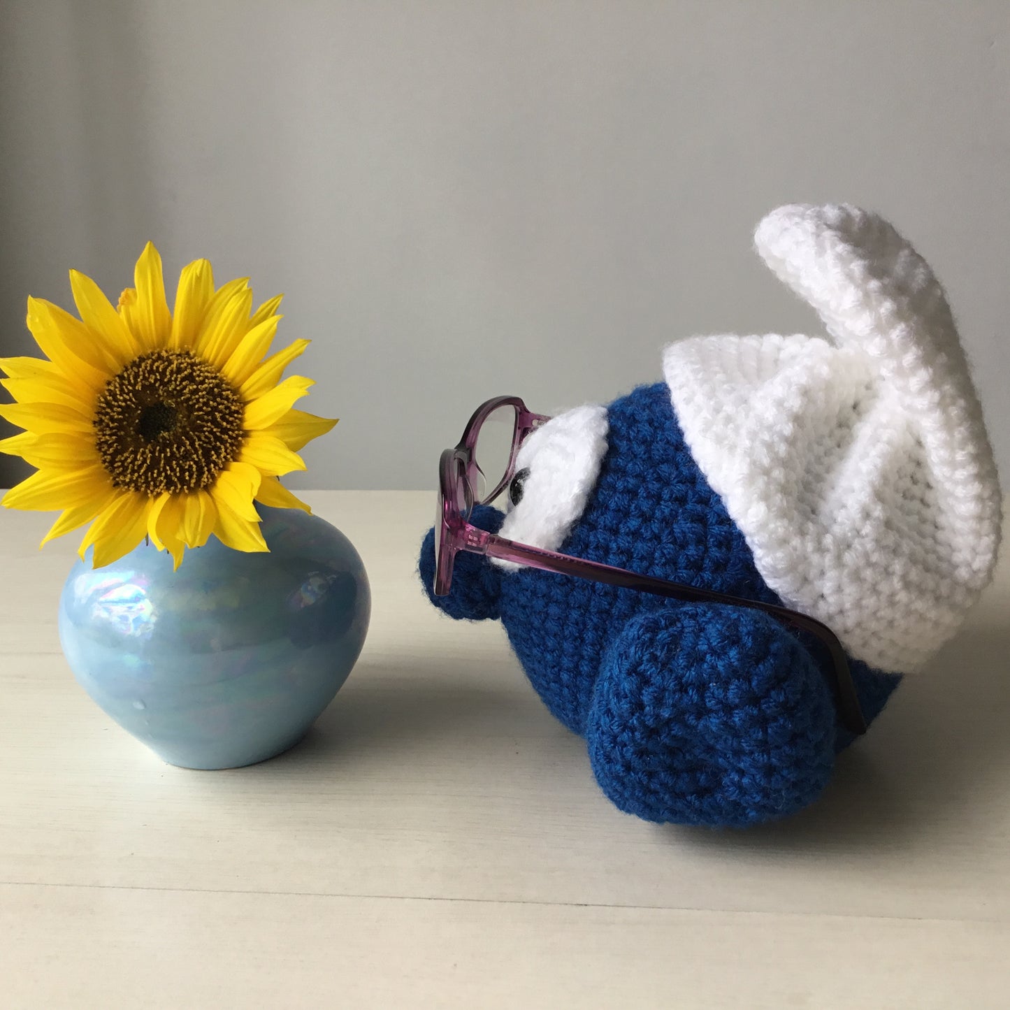 Perfect Gift Handmade Crochet Smurf Glasses Holder
