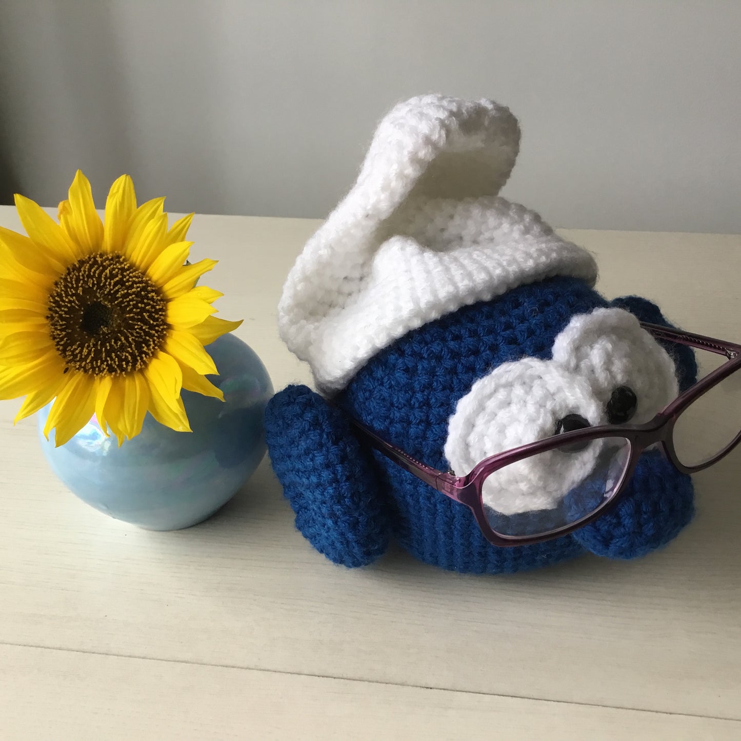 Perfect Gift Handmade Crochet Smurf Glasses Holder