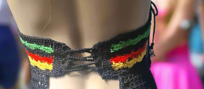Rasta Colours Crochet Festival Dress – Handmade, Fitted & Made to Your Size