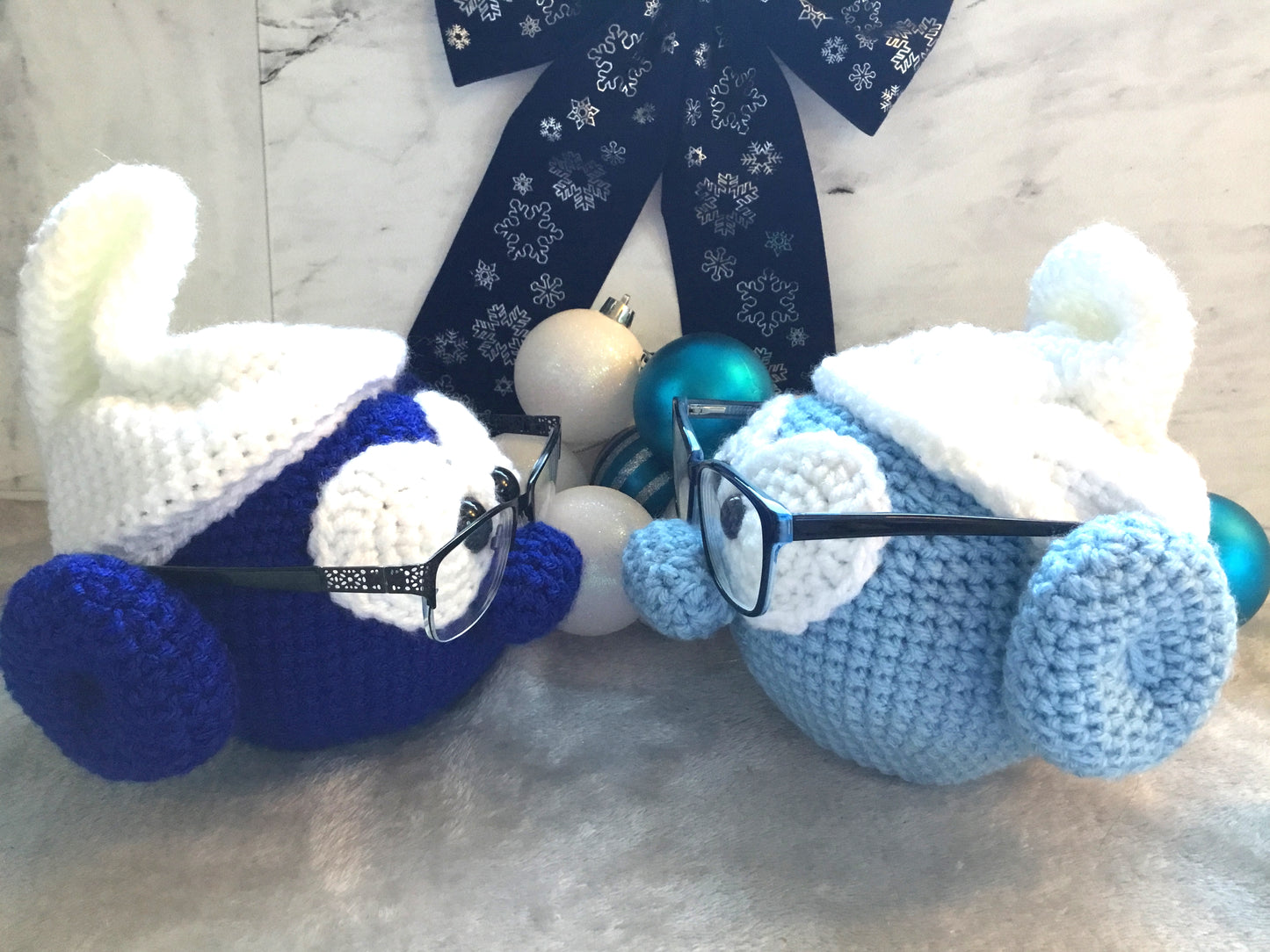 Perfect Gift Handmade Crochet Smurf Glasses Holder