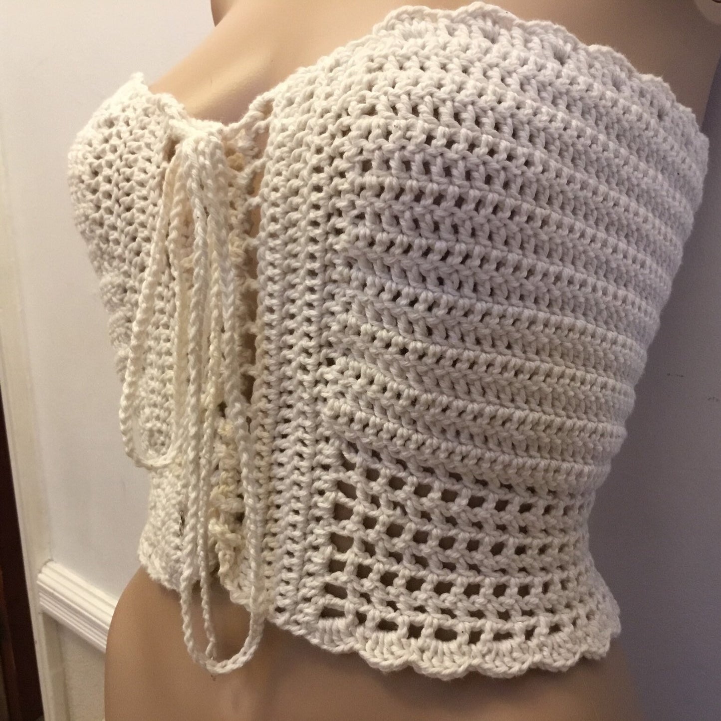 Cream Crop Top Basque design