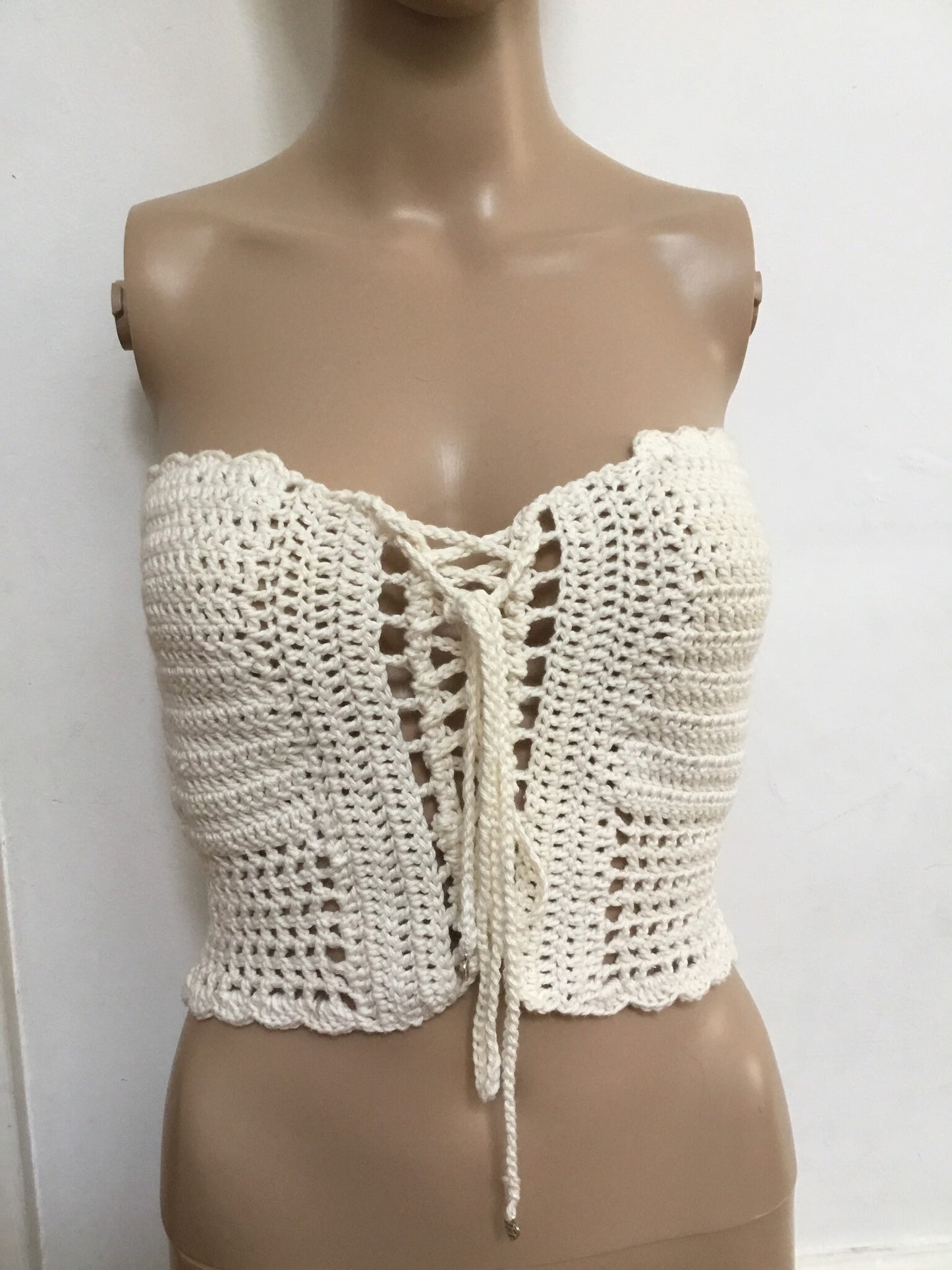 Cream Crop Top Basque design