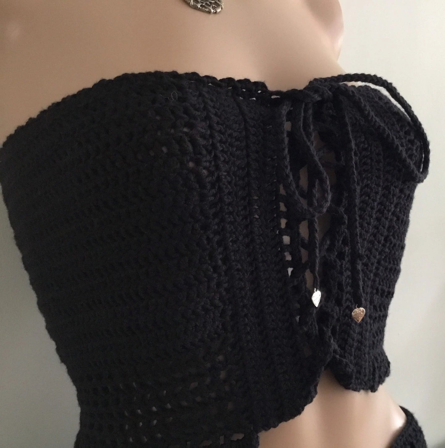 Basque Style Tube Top Adjustable Size Tie Front