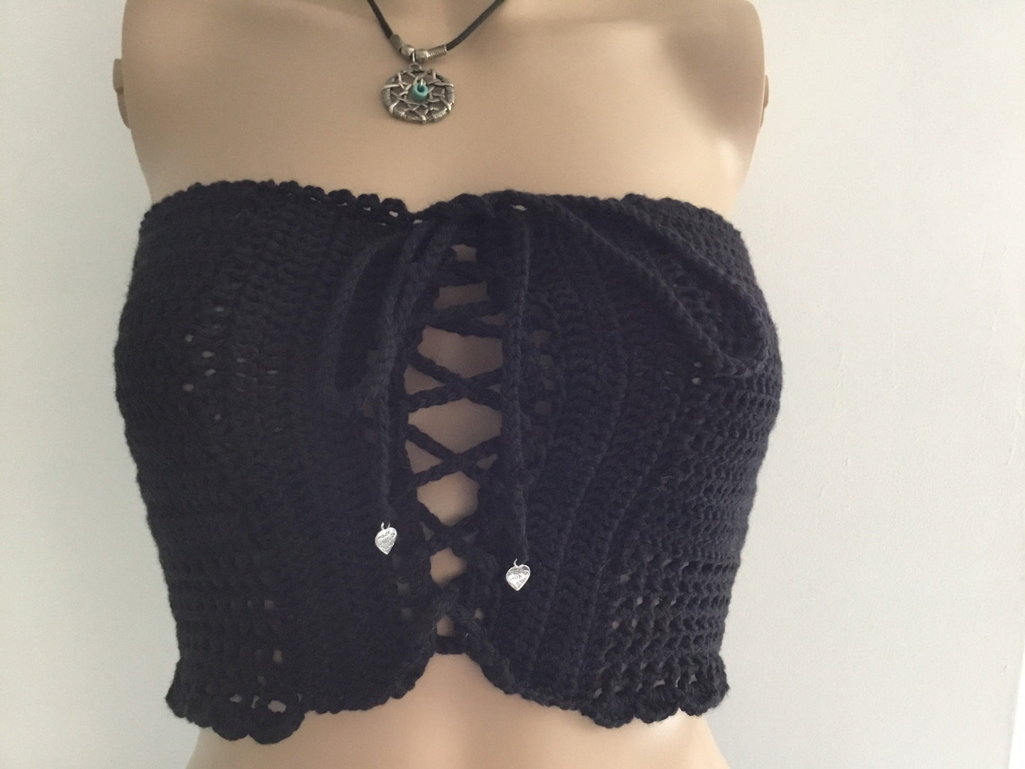 Basque Style Tube Top Adjustable Size Tie Front
