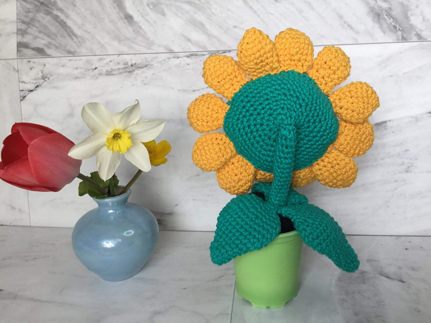 Happy Face Sunflower - handmade crochet gift idea