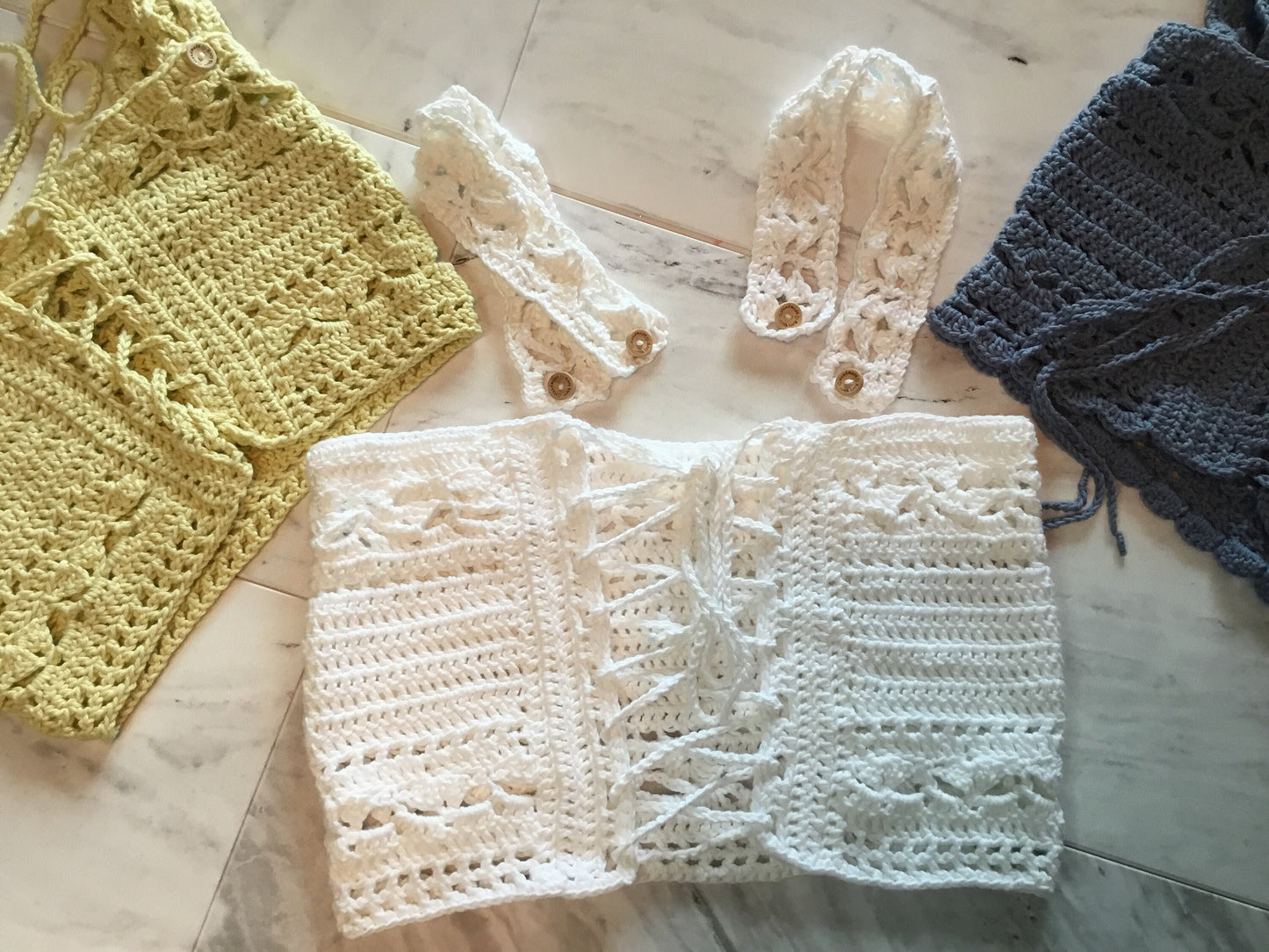 Crochet Pattern PDF Basque Style Tube Top with optional straps fully adjustable tie front