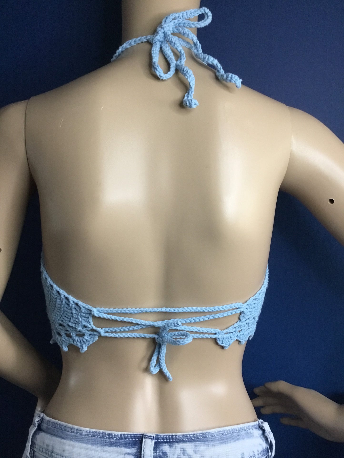 Cannabis Leaf Adjustable Tie Halterneck Crop Top
