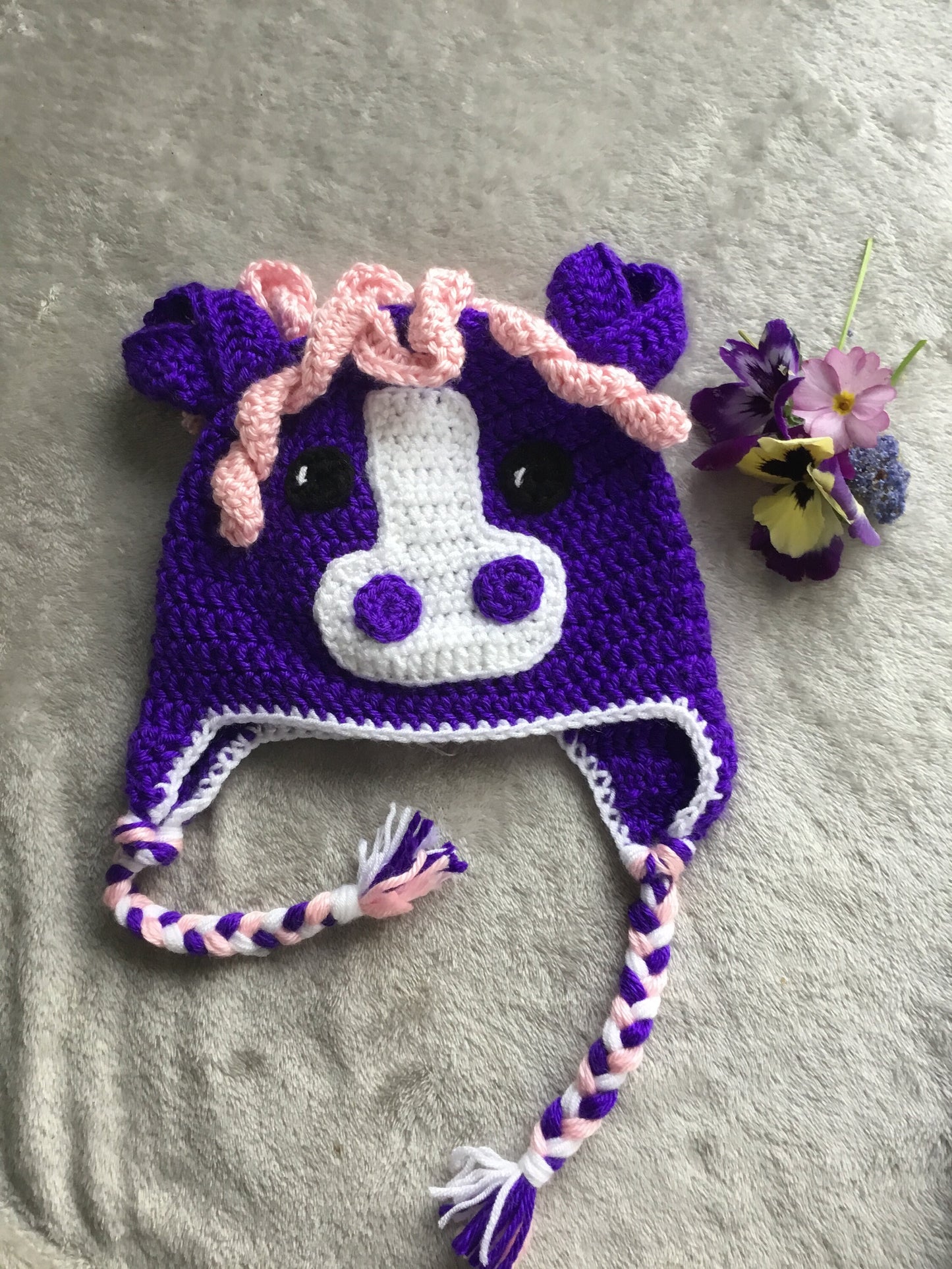 Little Pony Baby and Toddler Purple and Pink Novelty Hat