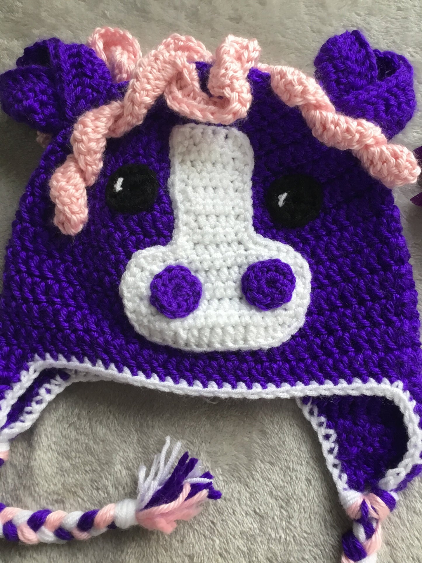 Little Pony Baby and Toddler Purple and Pink Novelty Hat