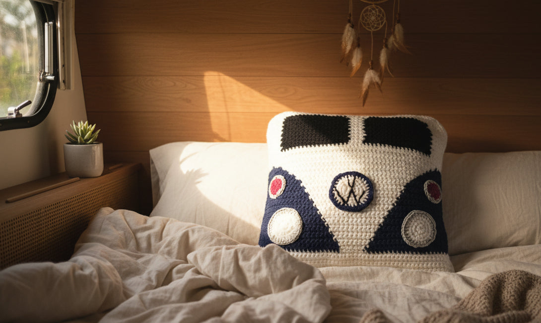 Klassisches Wohnmobil Boho Retro Kissen