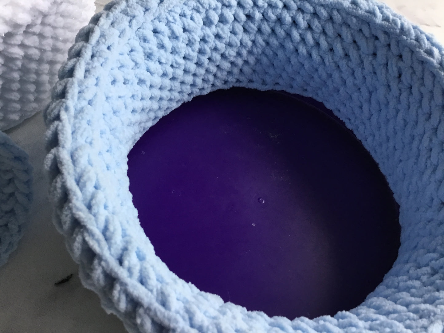 Eco‑Friendly Crochet Basket – Upcycled Chocolate Tub Cover