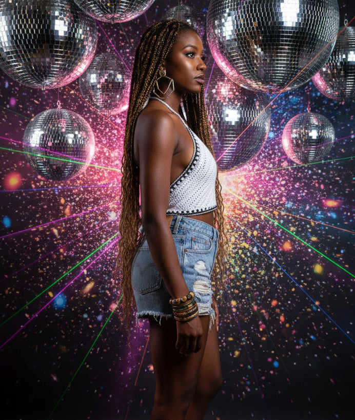 Handmade Crochet Boho Halter Neck Crop Top – Adjustable Festival & Summer Style