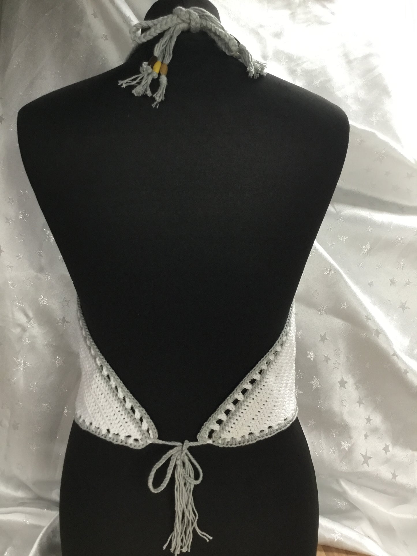 Handmade Crochet Boho Halter Neck Crop Top – Adjustable Festival & Summer Style