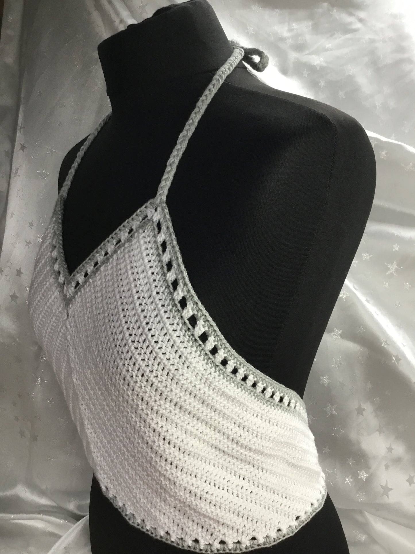Handmade Crochet Boho Halter Neck Crop Top – Adjustable Festival & Summer Style