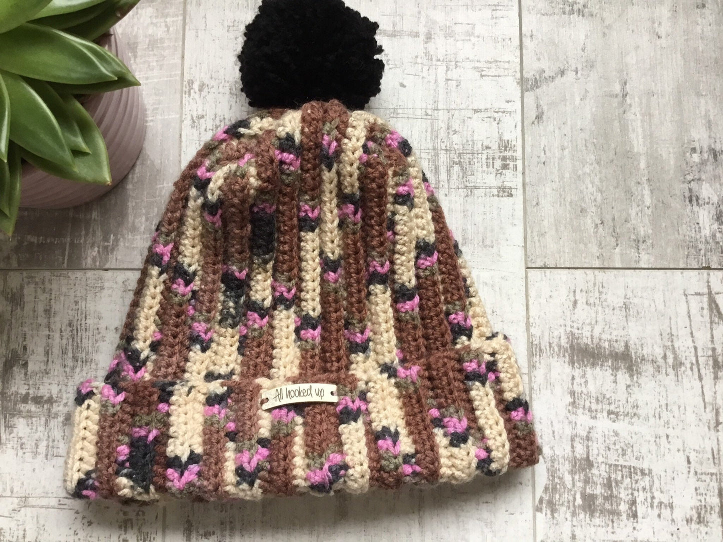 Multi-colour Pom Pom Hat