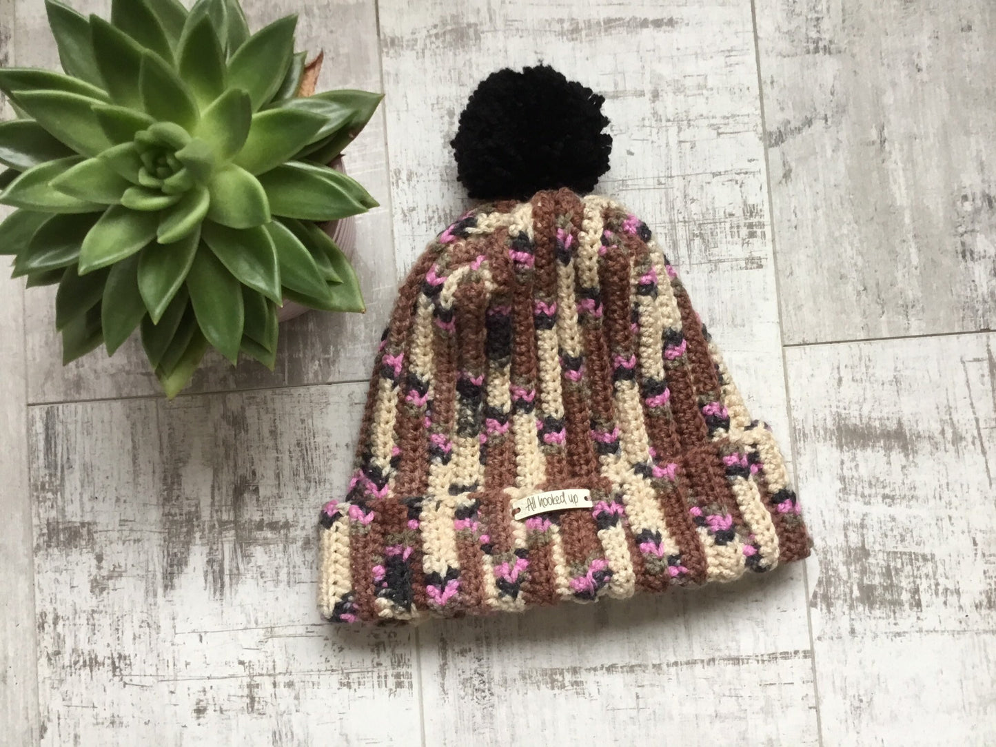 Multi-colour Pom Pom Hat