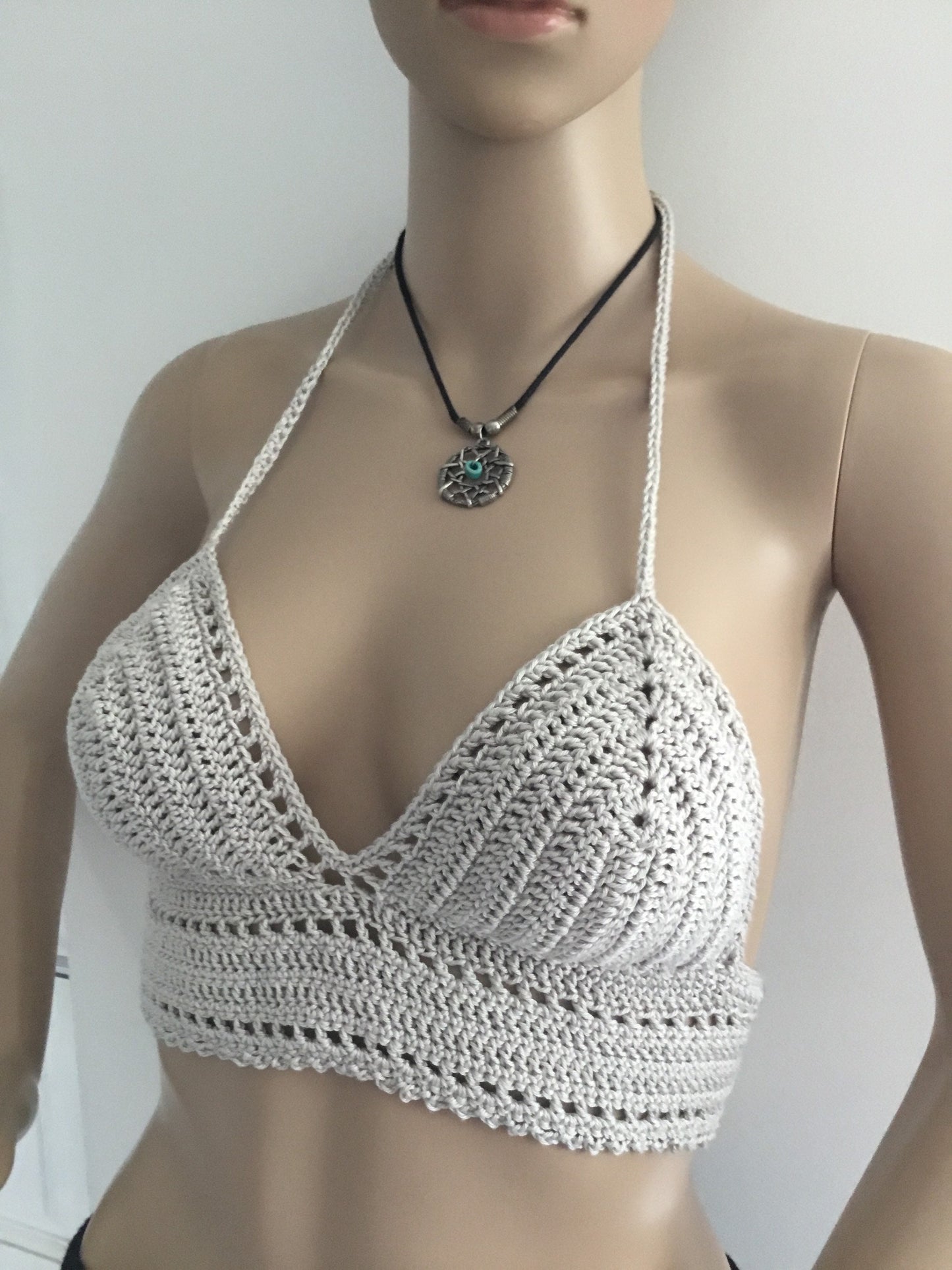 Silver Festival Boho Beach Adjustable Tie Bralette