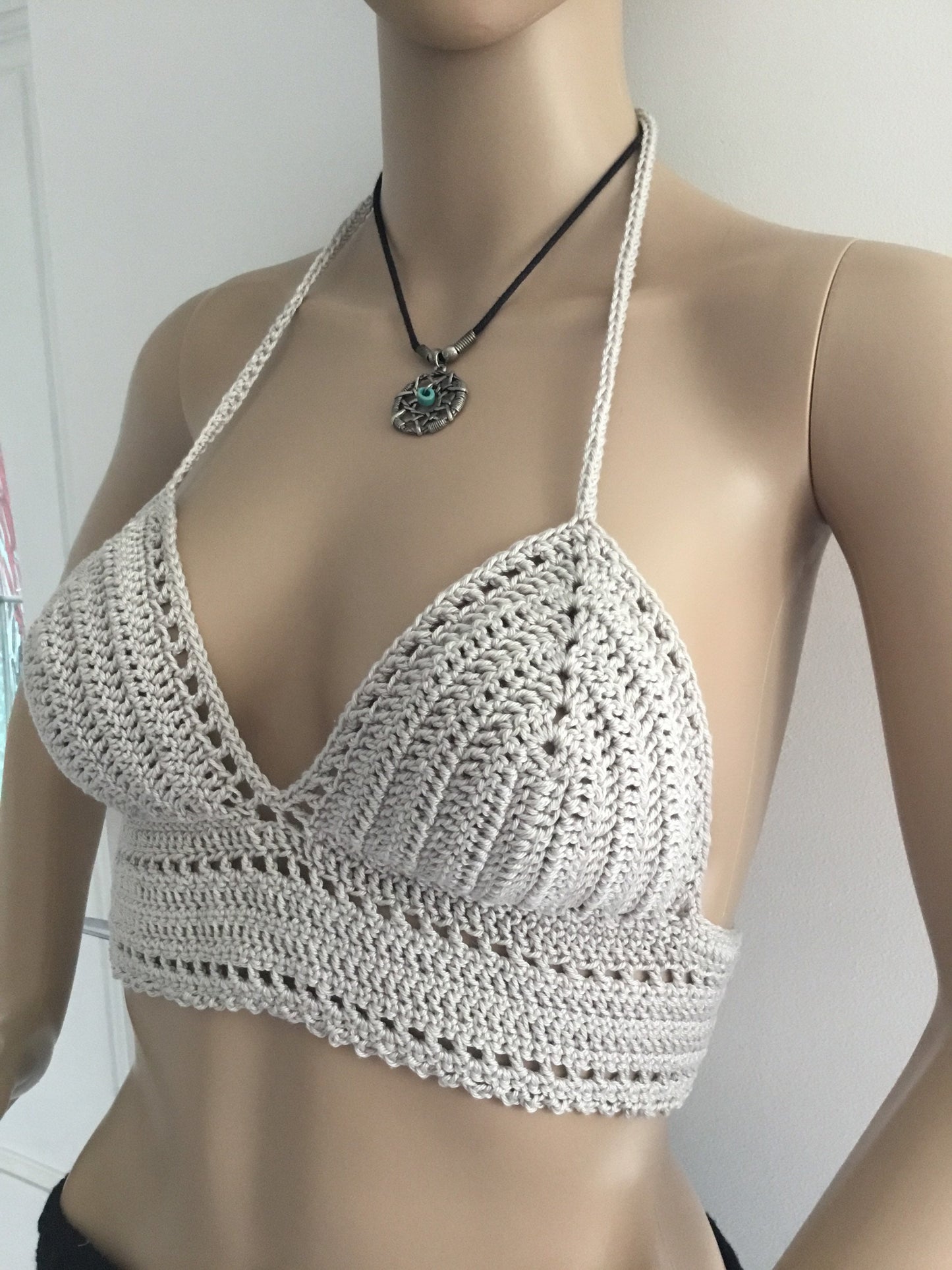 Silver Festival Boho Beach Adjustable Tie Bralette