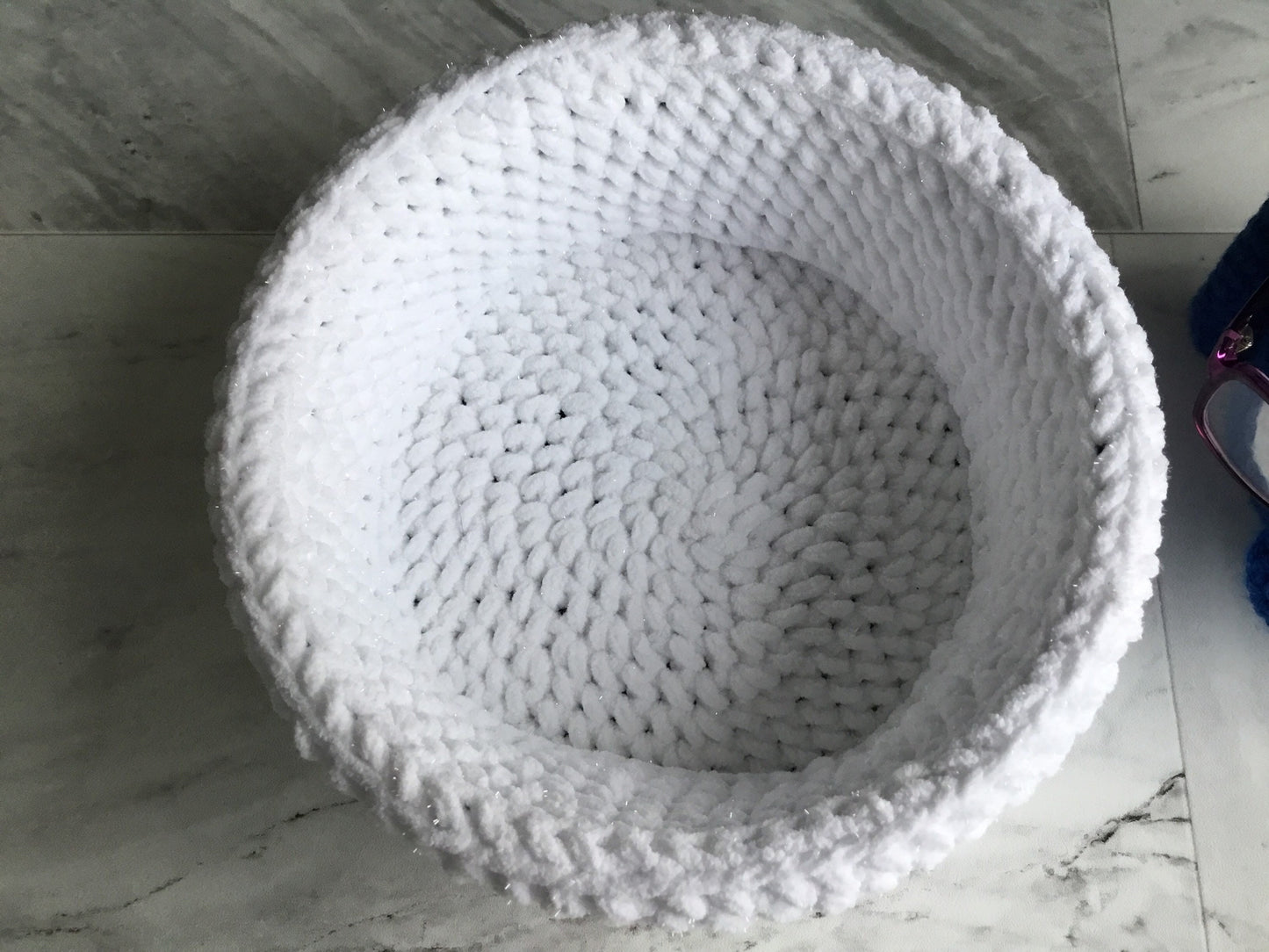 Recycled Chocolate Tub Cover Crochet Basket