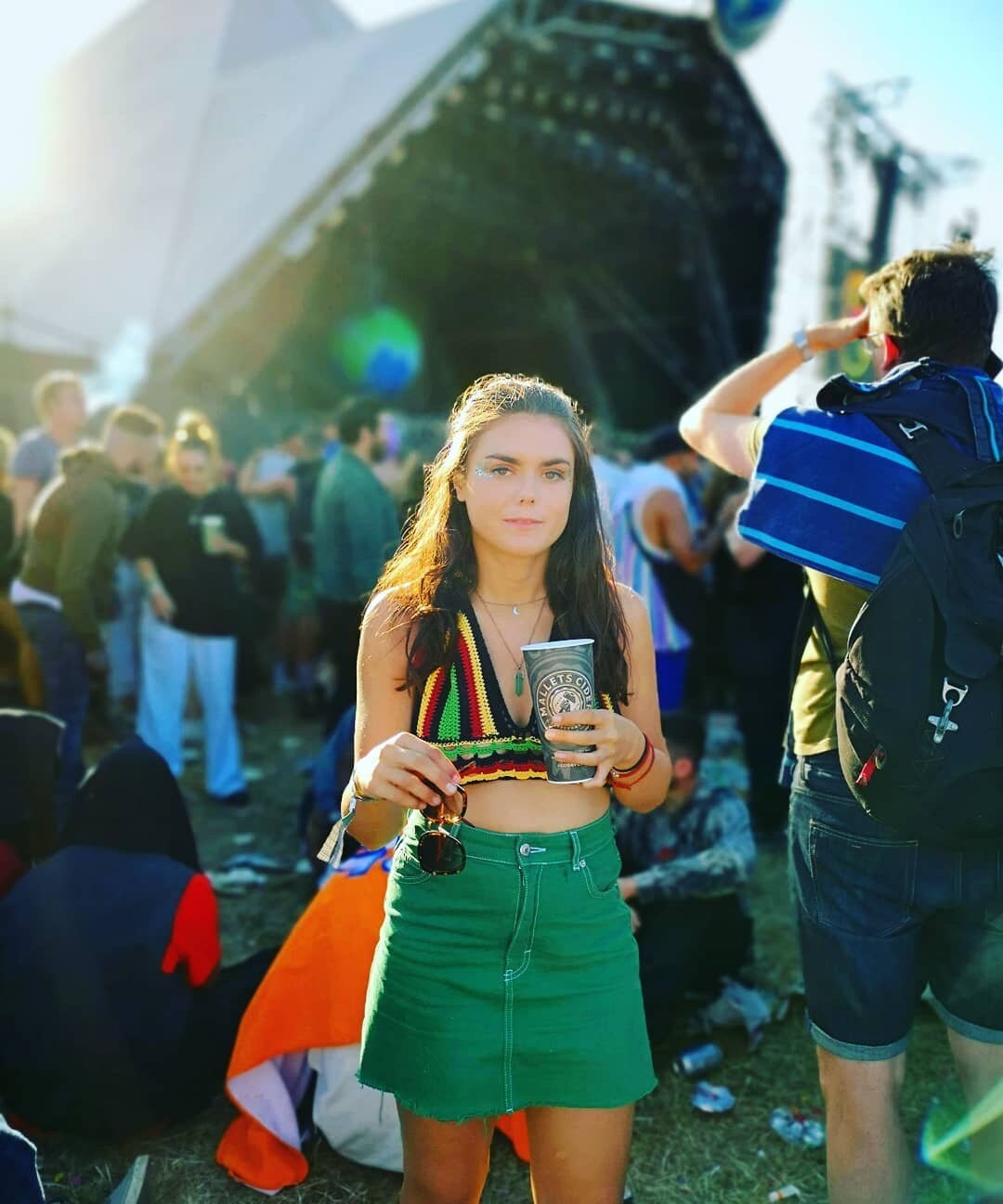 Unique Rasta Colours Festival Halter Top Bralette.