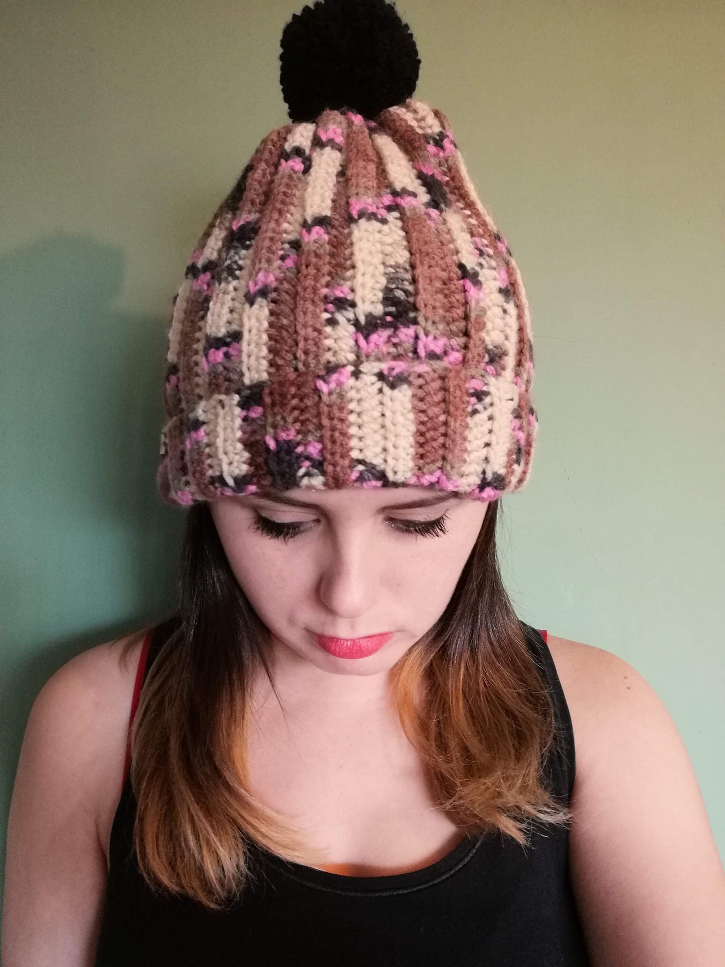 Multi-colour Pom Pom Hat